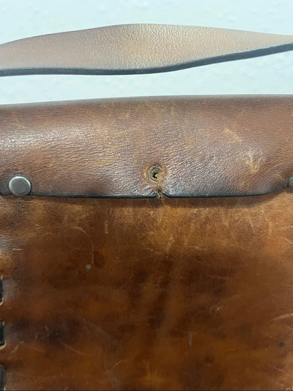 1970’ Genuine Leather Floral Hobo Bag